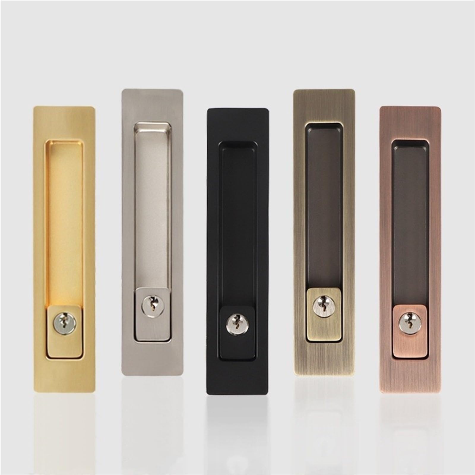 Cerradura de puerta con pestillo de palanca, Juego de manijas de puerta corredera de Patio con llave, manija empotrada Invisible, bolsillo con pestillo for puerta de Hardware de muebles de madera de G