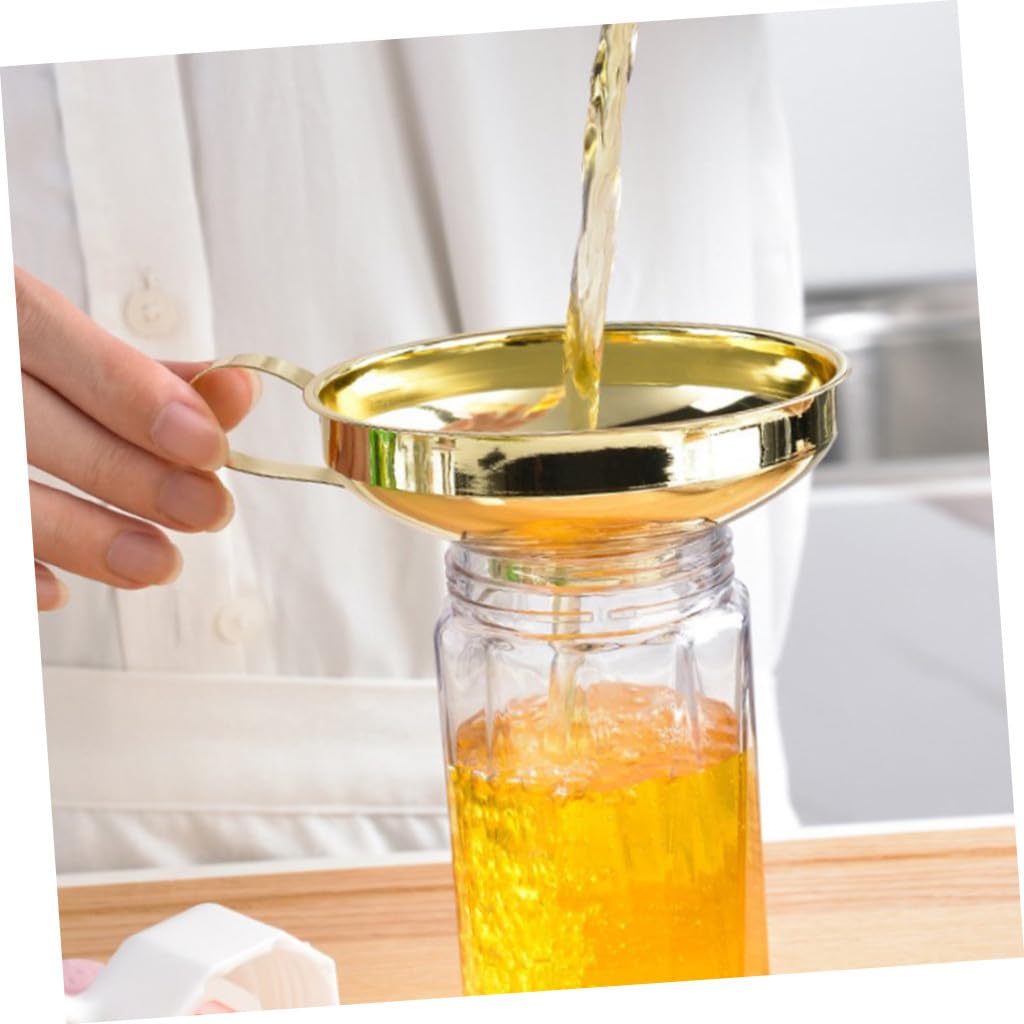 Zerodeko 5piezas Embudo De Acero Inoxidable De Boca Ancha Herramienta Multiusos Para Transferir Líquidos y Sólidos Resistente y Fácil De Limpiar Para Vino Jugo Cocina y Hogar