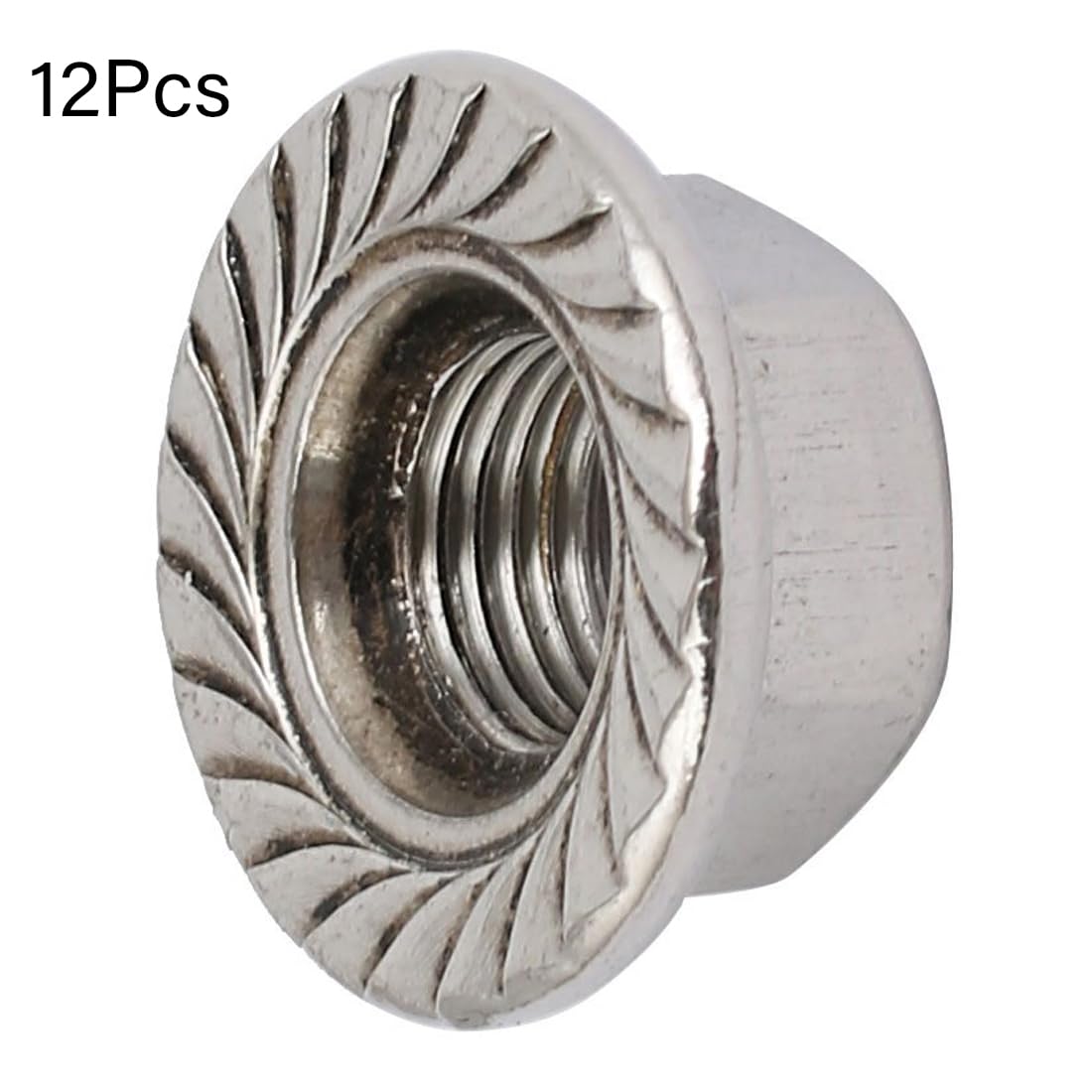 TOP-VIGOR 12Pcs M10 x 1.25mm Fine Thread Flange Nuts, 304 Stainless Steel Hex Lock Nuts - Image 3