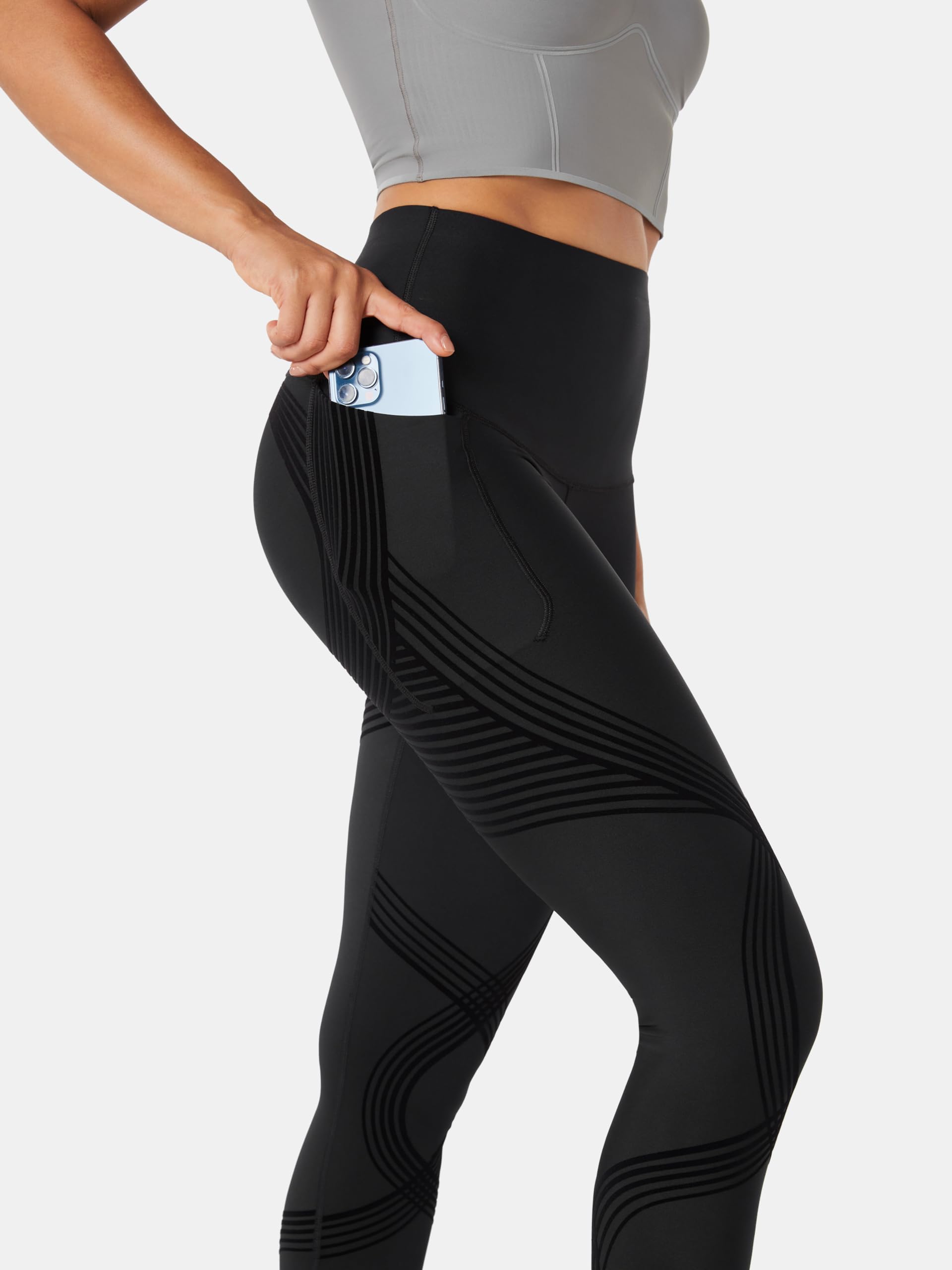 Fanka Body Sculpt - Leggings a lunghezza intera, con tasca laterale, a compressione a vita alta, leggings per allenamento e yoga