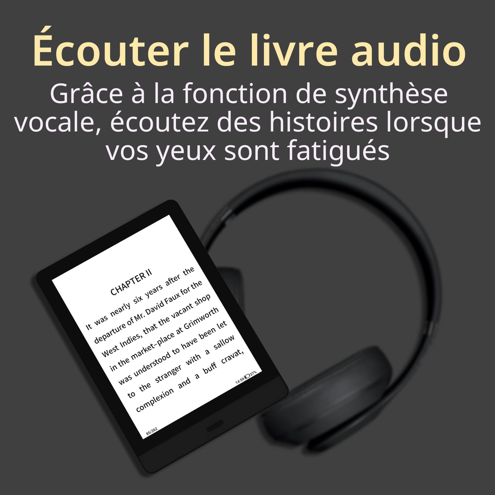 Bigme Liseuse électronique, écran E-Ink de 15,24 cm, 10 outils de lecture, Quad-Core 1,8 GHz, Wi-Fi, Bluetooth, extension de mémoire de 1 To, noir