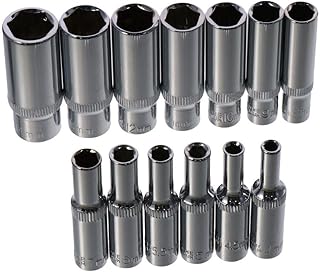 Urjumpea 13pcs 1/4 Inch Long Socket Wrench Set Drive Hex Bit Socket Set4-14 mm Wrench Adapter