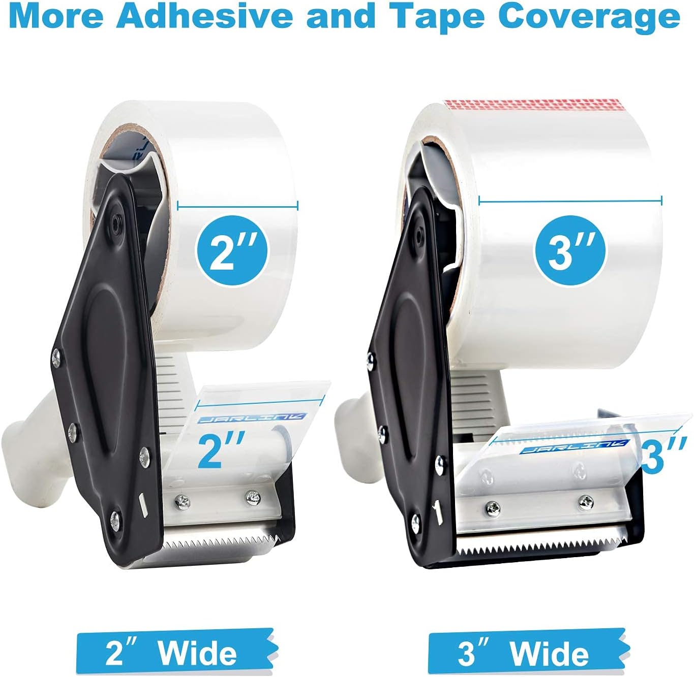 JARLINK Clear Packing Tape (18 Rolls) Bundle with Packing Tape Dispenser Gun with Rolls Tape, 3 inches Tape Dispenser for Shipping, Packaging, Moving, Box and Carton Sealing (Grey & Black) : Office Products