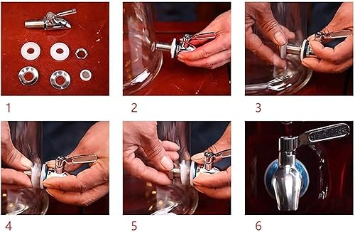 Miniatura 3 de Dispensador de cerveza, dispensador de bebidas de vidrio de barril de cerveza con grifo sin fugas y tapa de vidrio, gabinetes de vino de 5L/7.5L/10L