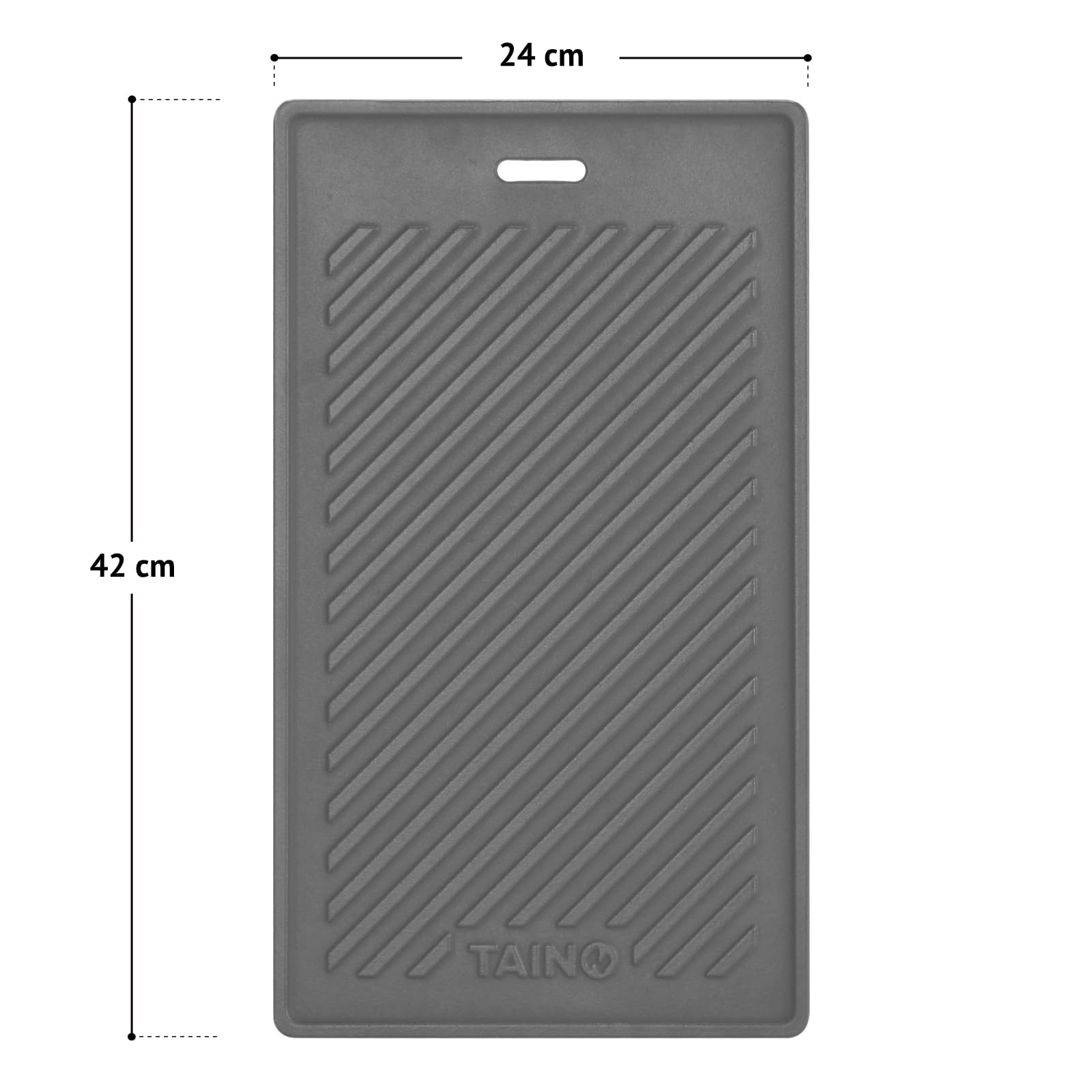TAINO Platinum/Black Plaque de cuisson réversible en fonte Accessoire pour barbecue à gaz