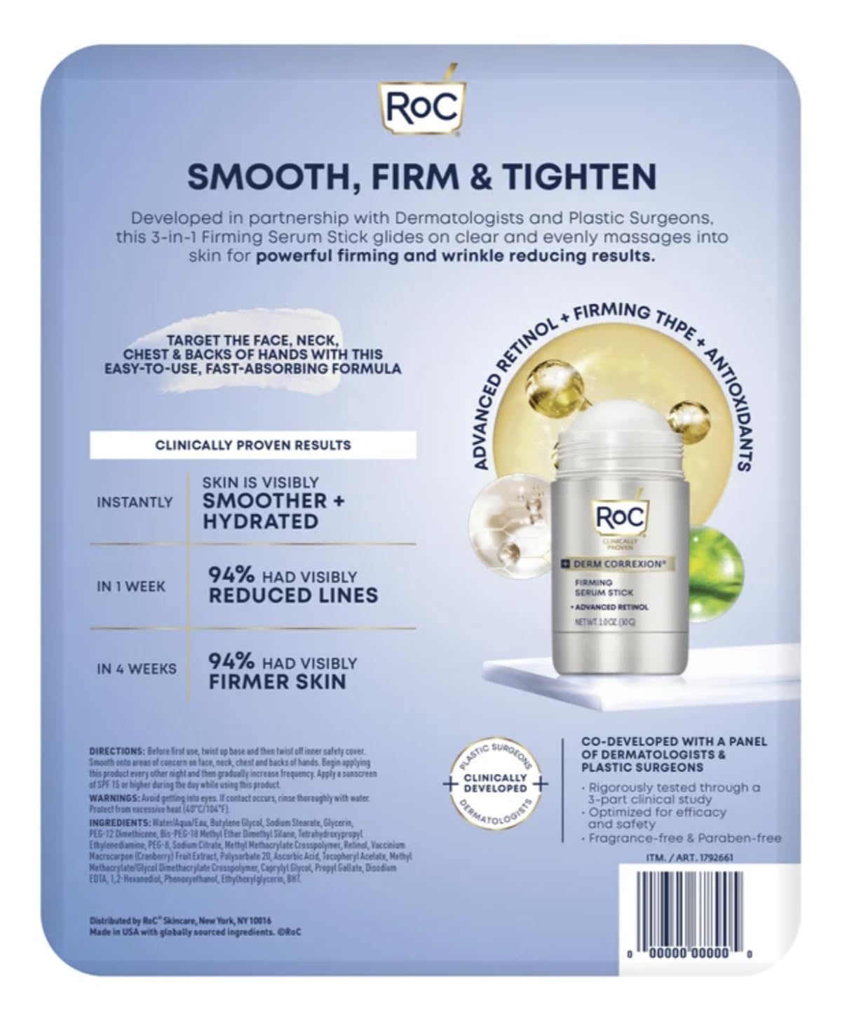 RoC Derm Correxion Firming Serum Stick, 1 oz, 2-Pack