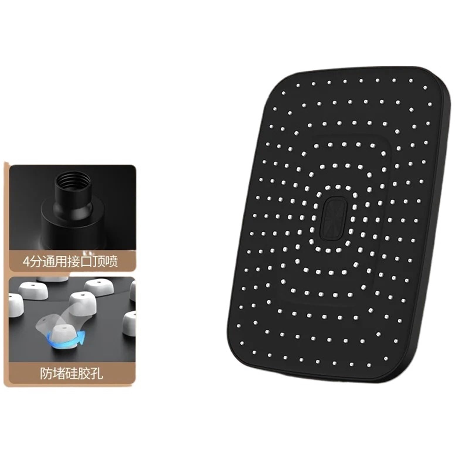 12inch Rectangle Large Flow Rainfall Shower Head Air Boost Ceiling Mounted Showerhead to Spray Rain Shower Bathroom Accessories(Black Ceiling Shower)