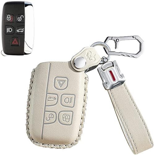 SANRILY Funda para llavero Land Rover Discovery LR2 para Range Rover Sport para Jaguar XF con control remoto sin llave, protector de llave de piel