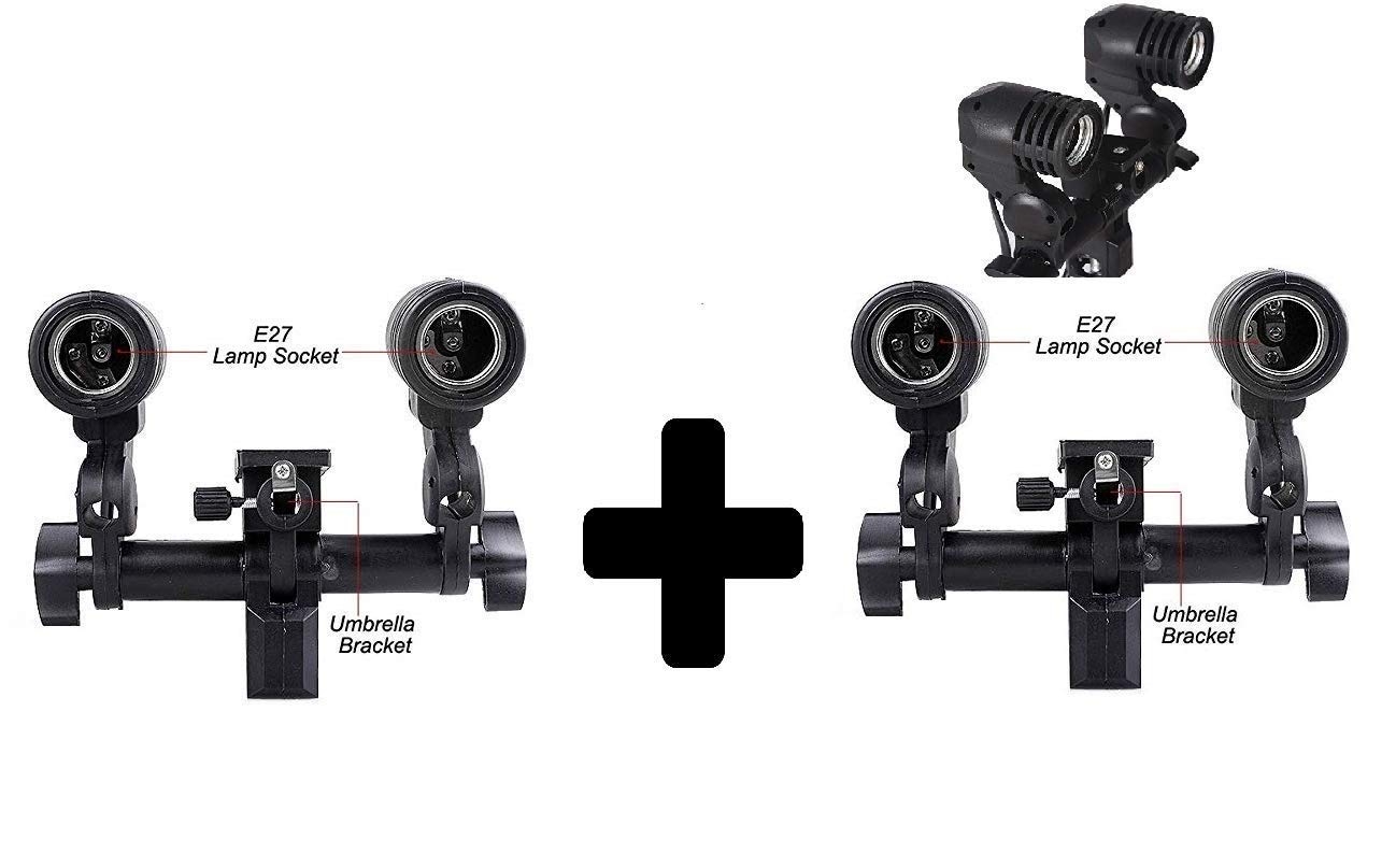 CAMROLITE E27 2 in 1 Set of 2 Pcs Photo Studio Bulb Holder Base Socket