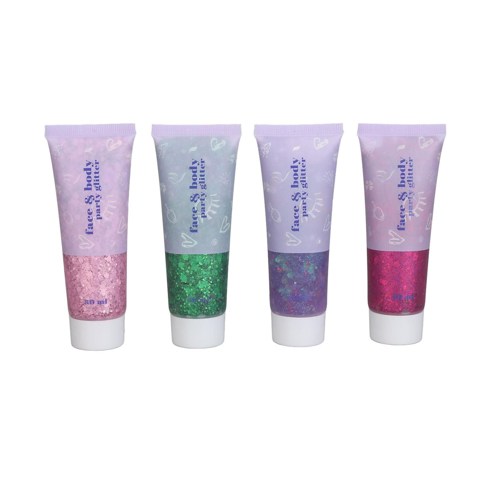 Chrees Gel Glitterato per il Corpo Olografico, Gel Scintillante con Paillettes Glitterate per il Viso in 12 Colori Cosmetico per Trucco e Feste per Festival