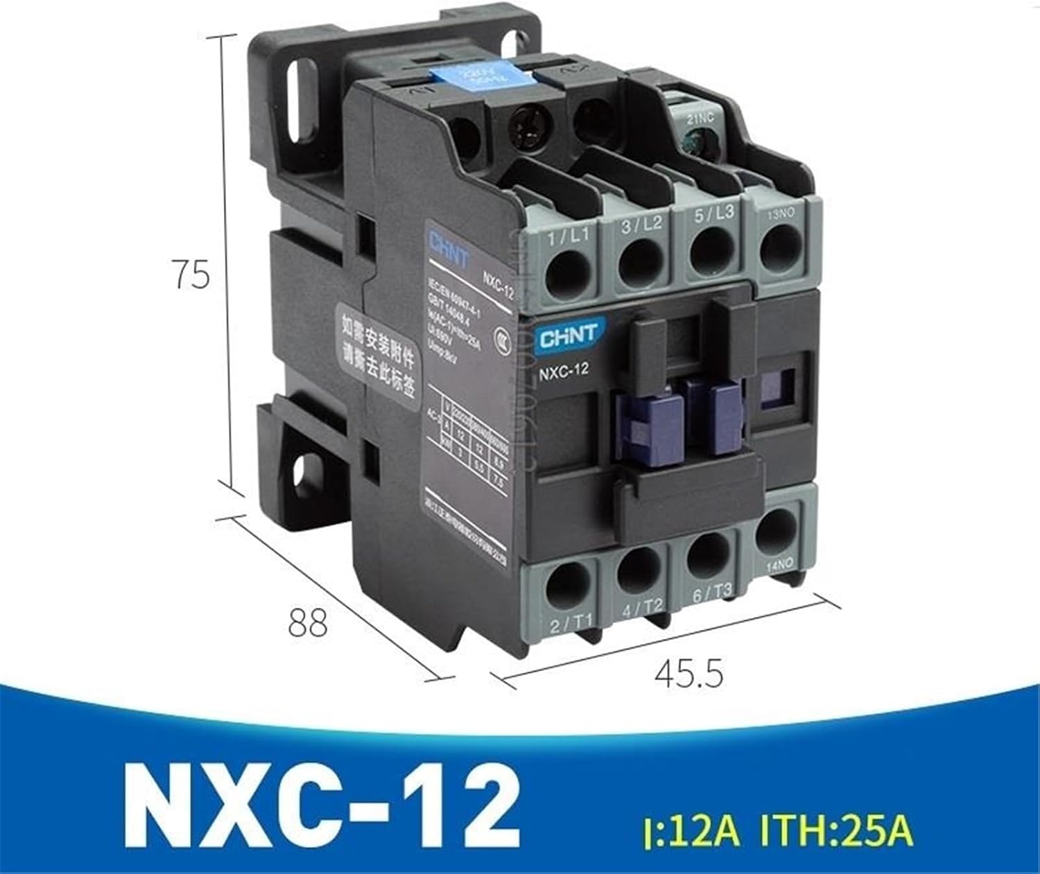 1pcs NXC-09 NXC-12 NXC-18 NXC-25 NXC-32 NXC-38 LC1 NXC Contactor Magnetic AC Contactor AC24V 36V 110V 220V 380V(NXC-12,110V)