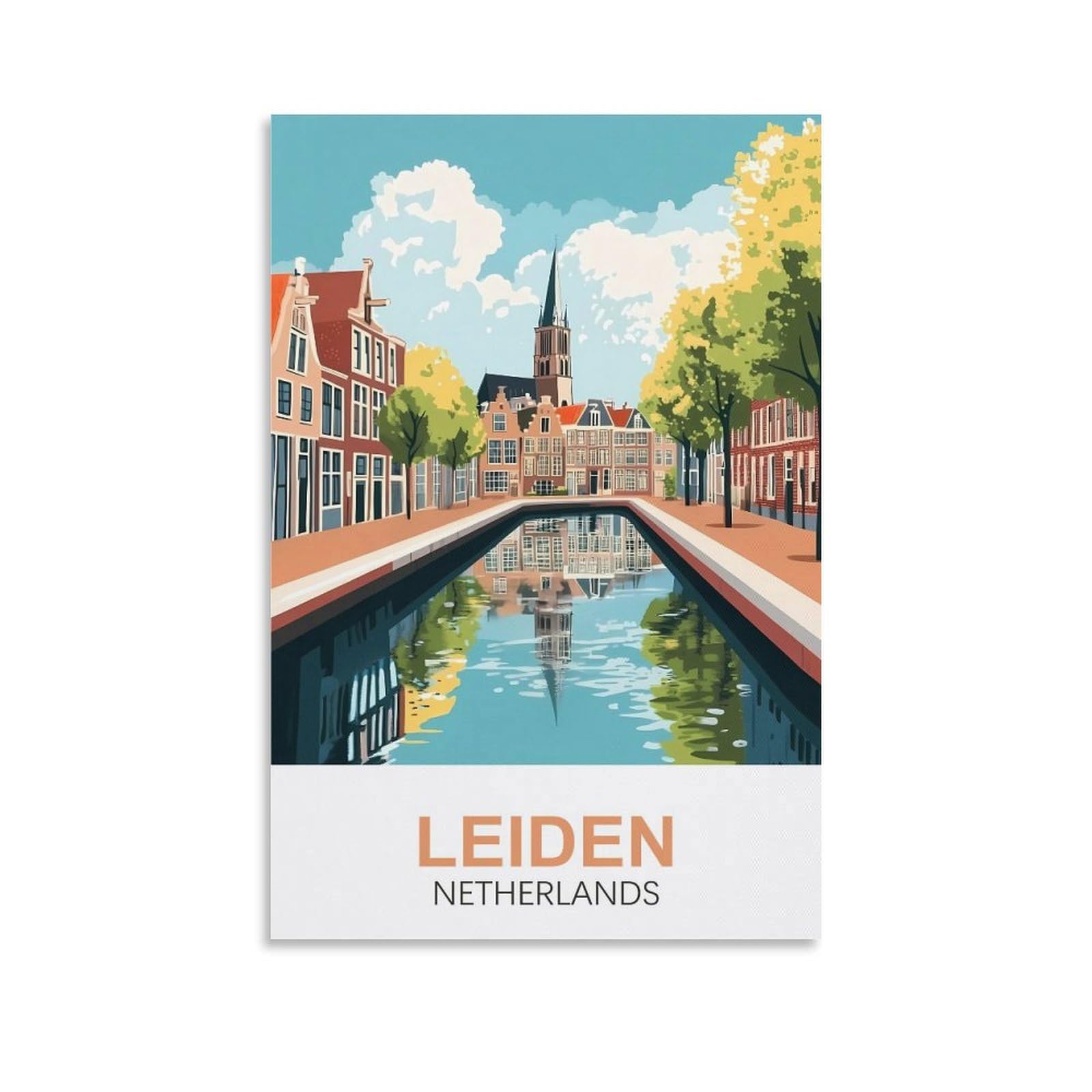 EZMLFA 5D Diamond Art Kits for Beginner,Leiden Netherlands,Beginners,DIY Full Round Drill Diamond Dot Gem Art Kits for Adults,Crafts for Decor 30x40cm