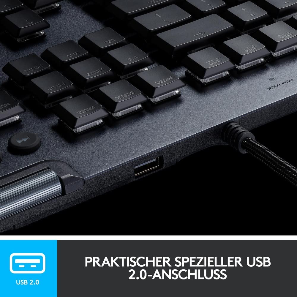 Logitech G815 mechanische Gaming-Tastatur, Taktiler GL-Tasten-Switch mit flachem Profil, LIGHTSYNC RGB, Schlankes Design, 5 Programmierbare G-Tasten, Multimedia-Bedienelemente, Deutsches QWERTZ-Layout