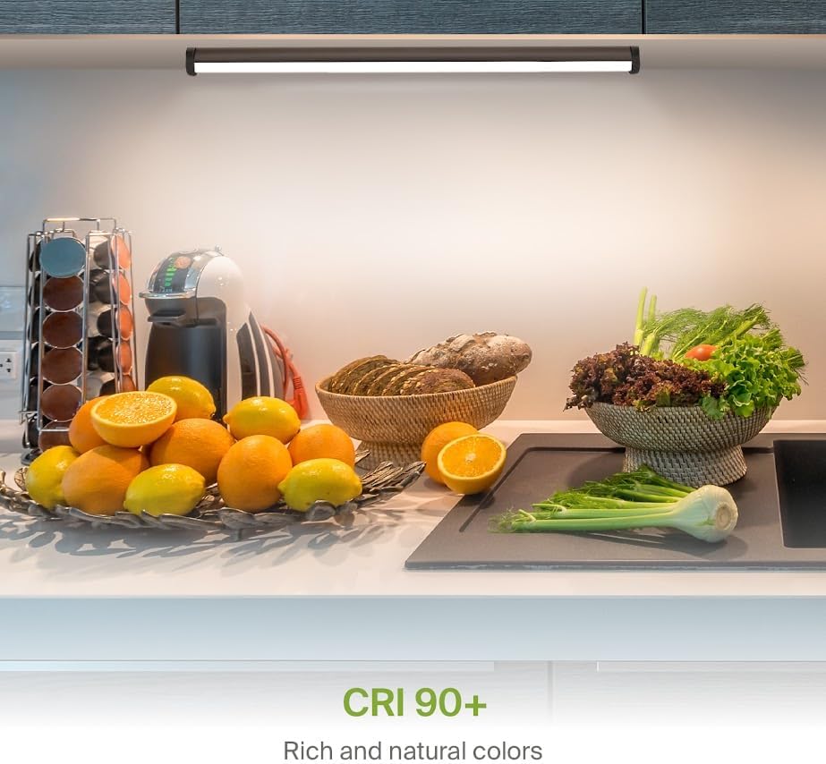 Miniatura 5 de ASD Iluminación LED giratoria para debajo del gabinete, bronce de 18 pulgadas, 8 W, cableado o enchufable, 2700 K3000 K4000 K, interruptor de