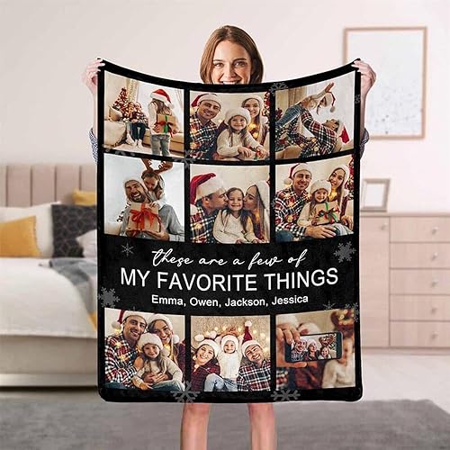 Miniatura 2 de Mantas de Navidad personalizadas, mantas personalizadas con fotos y texto, mantas con imágenes personalizadas, mantas con imágenes personalizadas