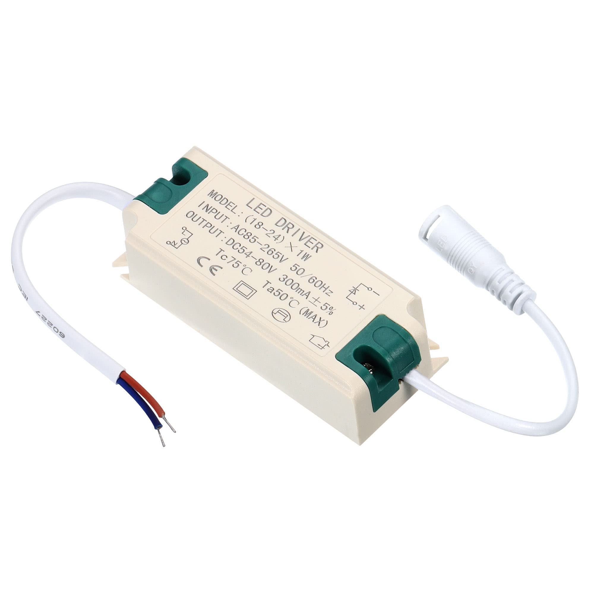 PATIKIL 18-24W 300mA LED Driver, 3 Pack AC 85-265V Output 54-80V DC Female Connector Constant Current Rectifier Transformer External Power Supply