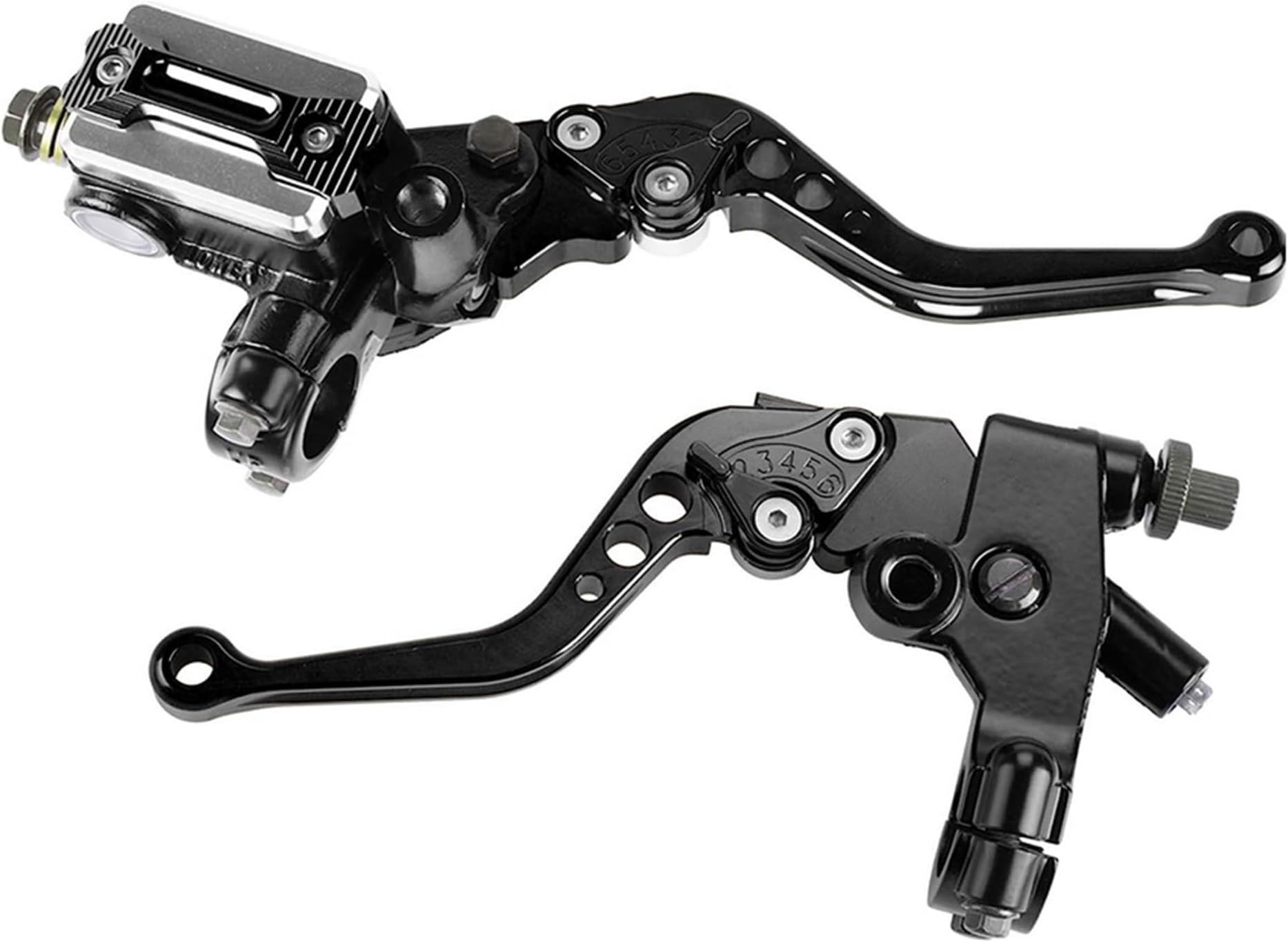 Universal Motorcycle Brake Lever 7/8" 22mm Hydraulic Brake ＆ Clutch Master Cylinder Reservoir Lever Left ＆ Right Modification Brake Clutch Lever for Harley Honda Kawasaki Suzuki Yamaha(Black)