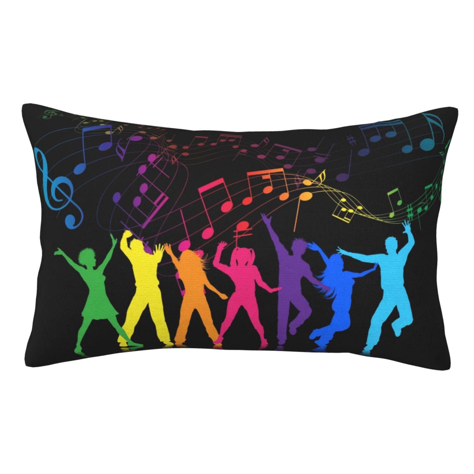 Soft Plush Pillow Cover For Sofa & Bed, Dance Music, Standard Furry Throw Pillow Case 50x75 cm, Decorative Cushion Cover For Bedroom Living Room Decor, Hidden Zipper Pillowcases For All Seasons