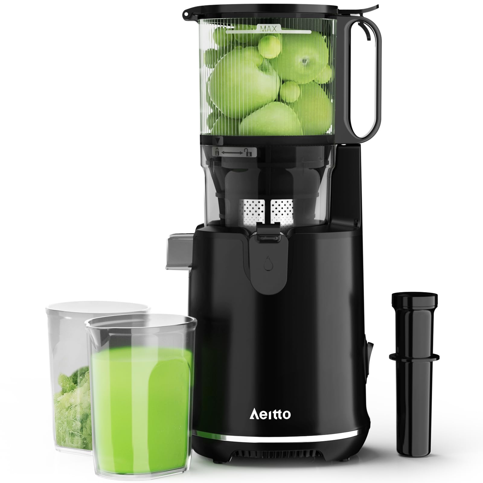 Photo 1 of Aeitto Cold Press Juicer with 5.3" Extra Wide Mouth, Juicer Machines, Easy to Clean, Fit Whole Vegetables & Fruits, Professional Slow Masticating Juicers,Self Feeding, High Juice Yield
