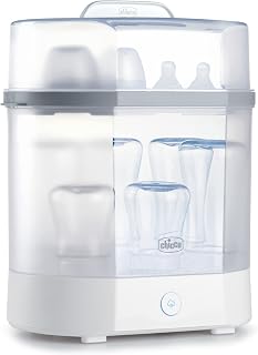 Chicco 3-in-1 Steam Sterilizer: Kills 99.9% Germs on Bottles & Accessories, 3 Modes, Quiet Auto Shut-Off