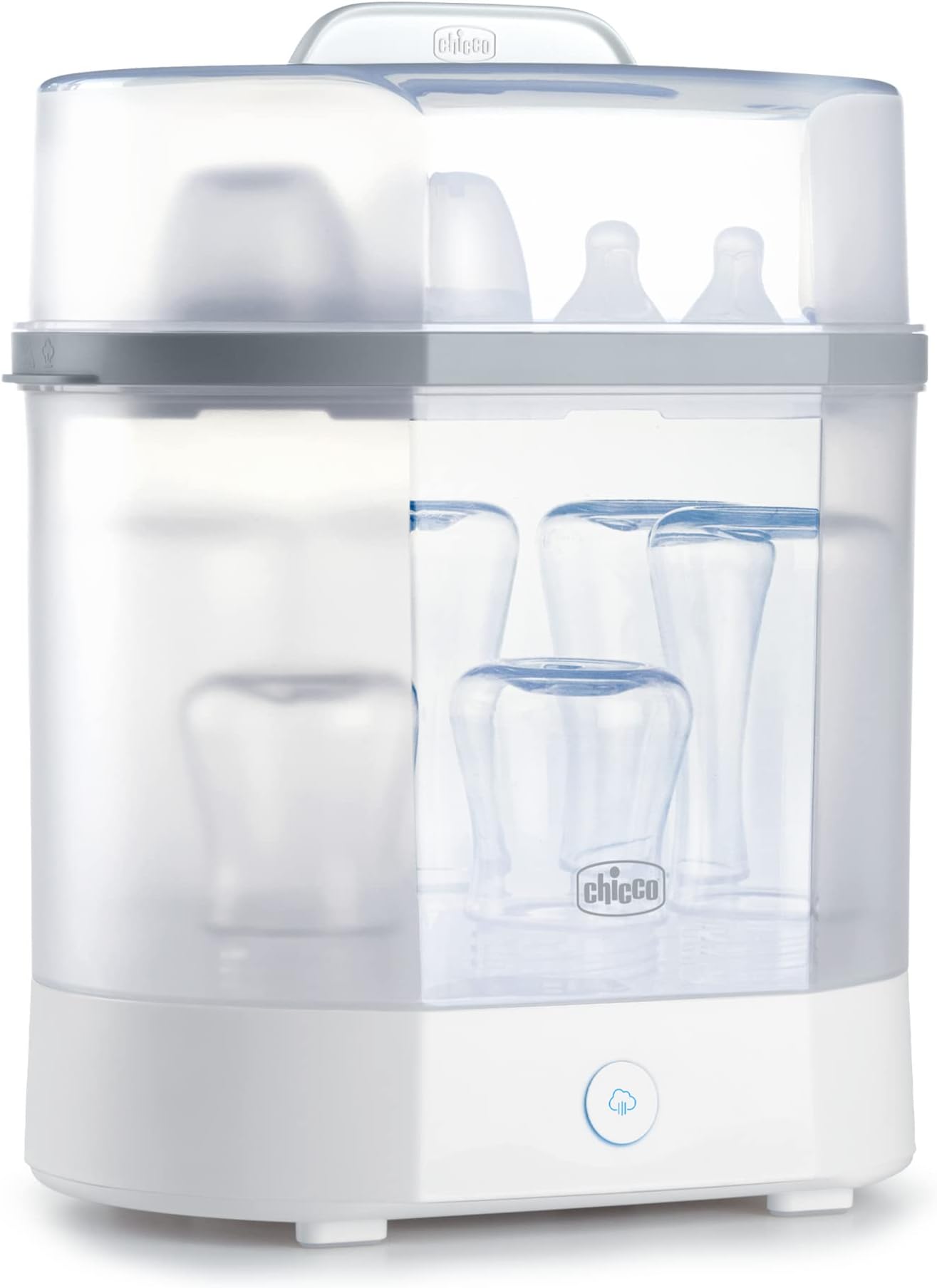 Chicco 3-in-1 Modular Electric Steam Sterilizer for Baby Bottles, Feeding Accessories, and More | Eliminates 99.9% of Germs | 3 Configurations | Automatic Shut-Off and Quiet Operation