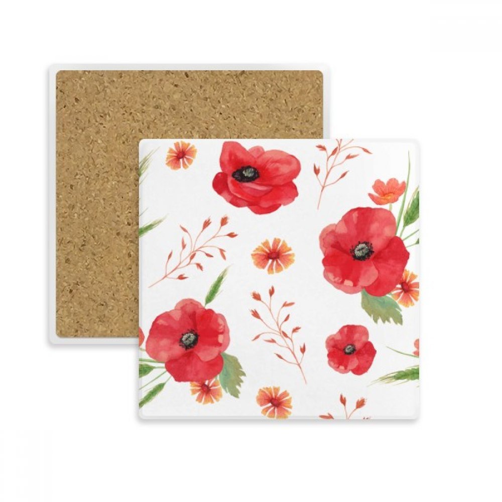 Coaster tasse porte absorbent pierre fleurs de pavot aquarelle maïs