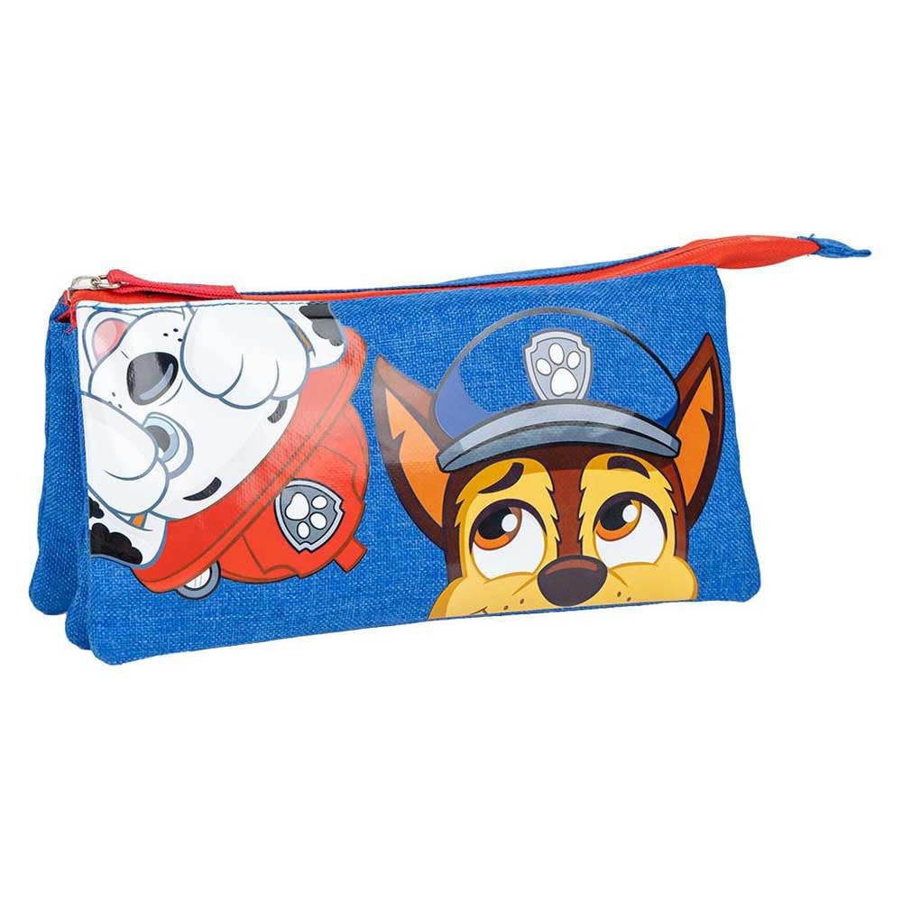 CERDÁ LIFE'S LITTLE MOMENTS Federmäppchen mit 3 Fächern, Motiv: Paw Patrol, Blau, 22,5 x 2 x 21,5 cm, Reißverschluss, Motiv: Chase, Marshall, Originalprodukt, entworfen in Spanien, blau, Federmäppchen
