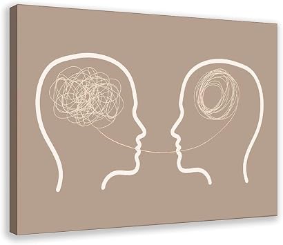 YFET Talking Helpsable Therapy Office Mental Health Beige Psychology Talking Therapy Counselor Canvas Art Posters And Wall Art Picture Prints Modern Home Bedroom Decor Posters Frame 20x30inch