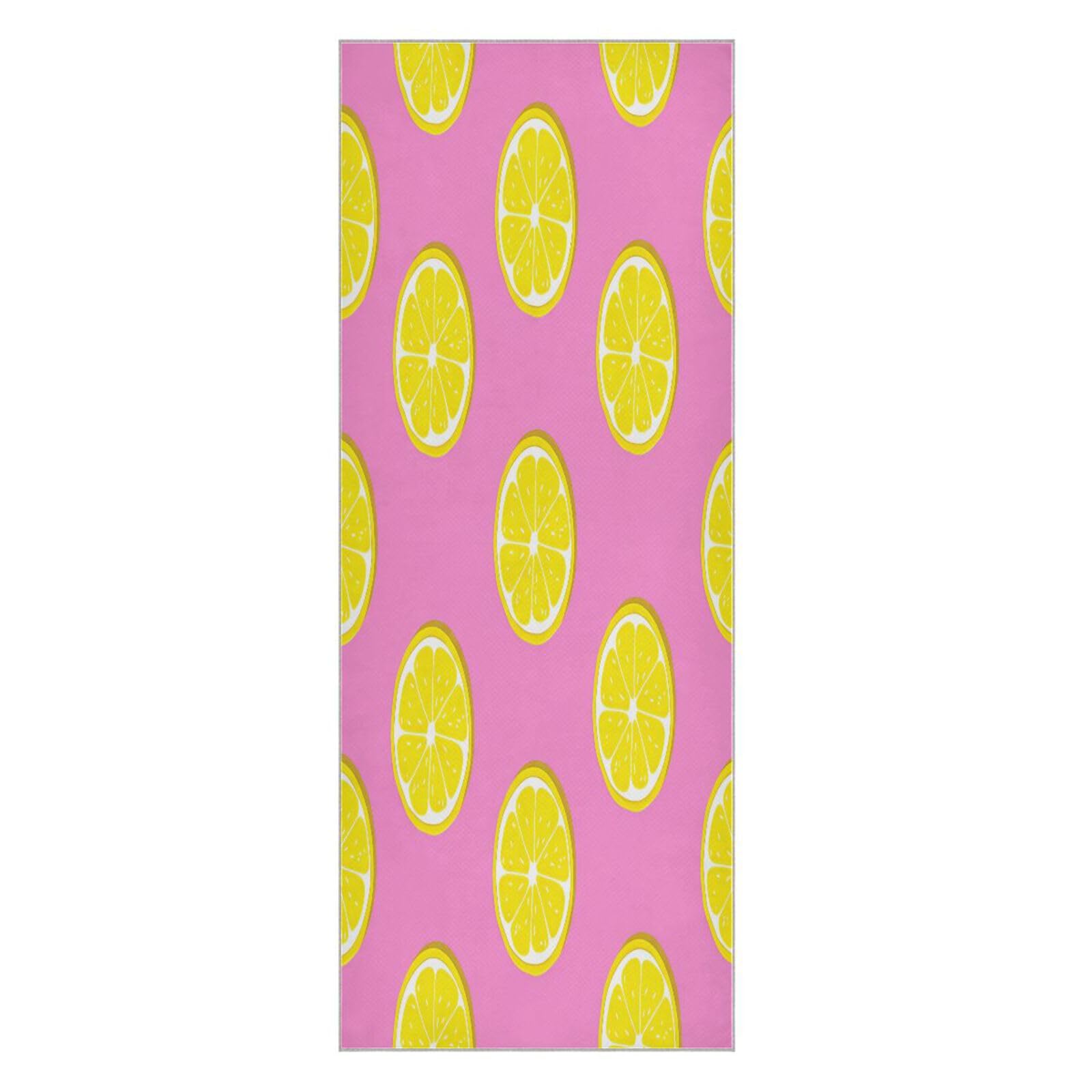 BURSTDDY Yellow Lemon Slices Hot Yoga Towel Absorbent Non Slip Yoga Mat Towel