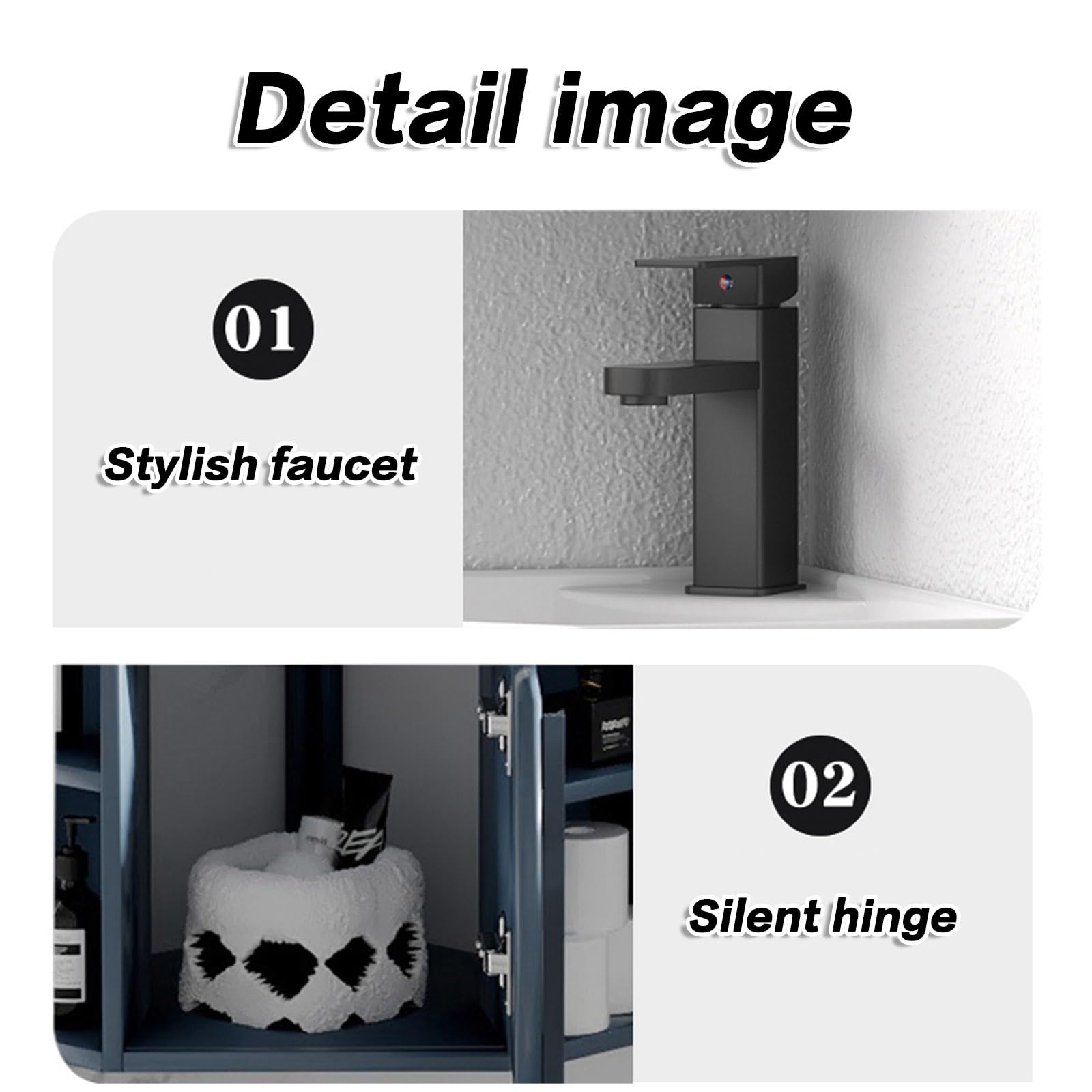 Lavandini Ad Angolo Per Bagno, Lavabo Ad Angolo Su Piedistallo, Mobile Da Bagno Con Rubinetto E Scarico, Set Di Mobili A Parete Per Piccoli Spazi, Per Piccoli Spazi, Mobiletto Sospeso A Parete ( Color