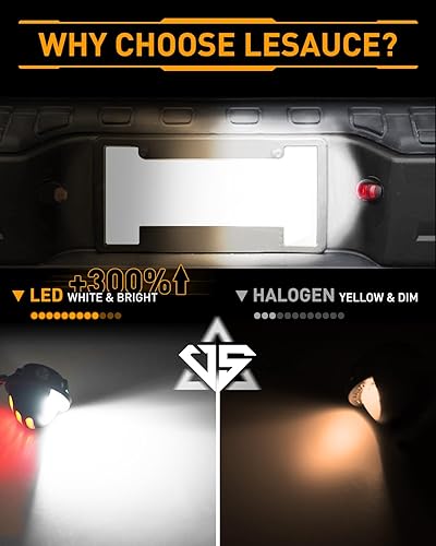 Miniatura 2 de LESAUCE Luz LED completa para matrícula, color rojo OLED neón, blanco puro, luces LED de repuesto para Ford F150 F250 F350 Super Duty Ranger Pickup