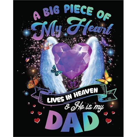 A Big Piece of My Heart Lives in Heaven & He is My Dad |Great Gift Idea|Single |5 Inch Magnet | Made in The USA | Car Auto Tool Box Refrigerator Magnet|S10342