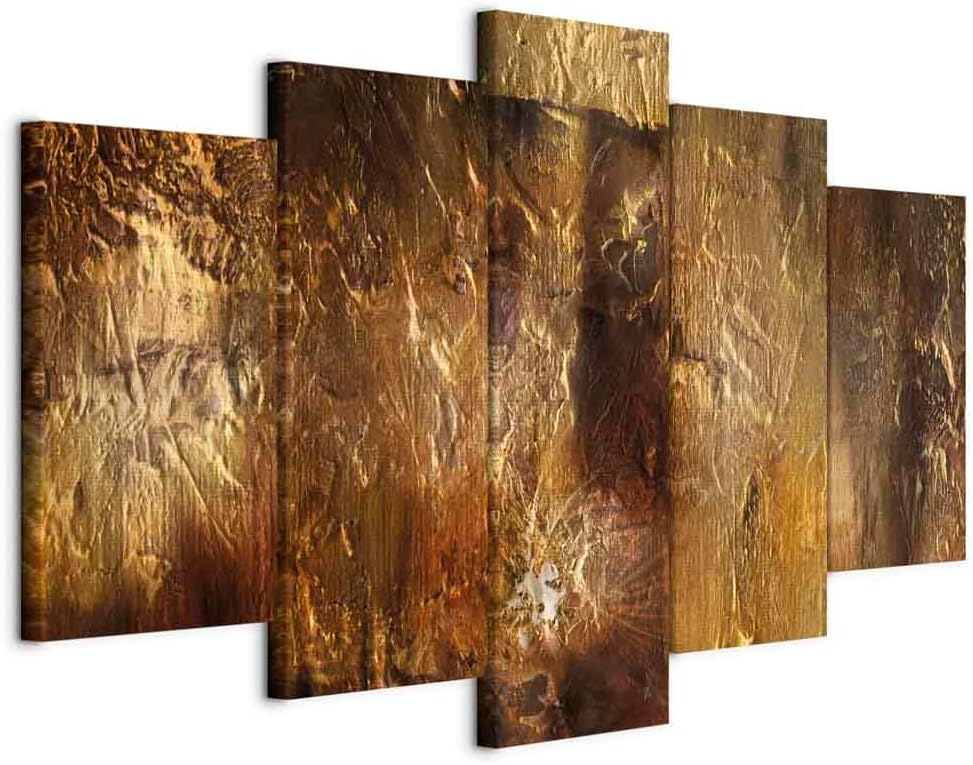 artgeist Acoustic Canvas Wall Art Abstract 40x20 in - 5pcs Picture with Acoustic Foam Sound Print Artwork Room Acoustics Soundproofing - Brown a-A-10033-b-a