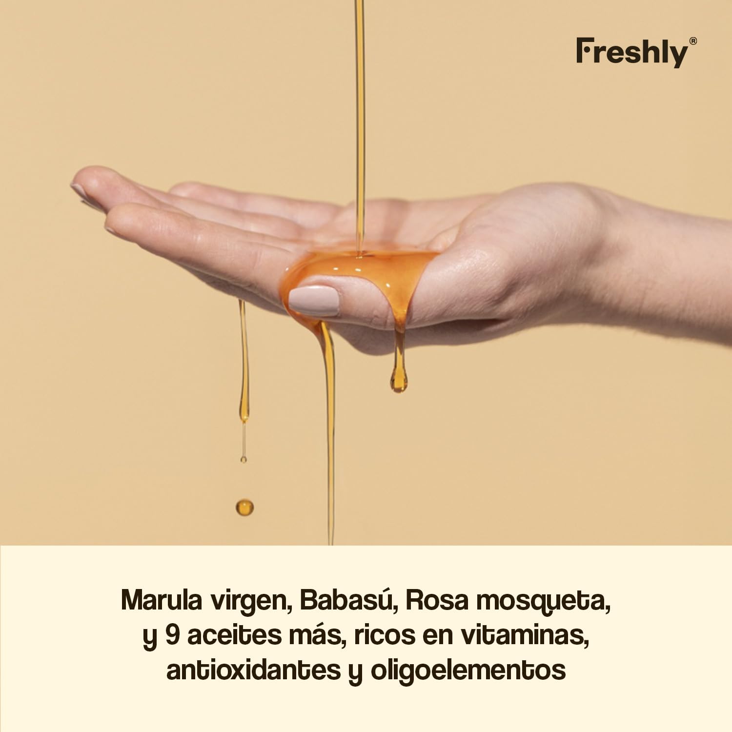 Freshly - Natürliches Körperöl Golden Radiance - Feuchtigkeitsspendend und Straffend - Mit 12 Pflanzenölen - Ideal für Dehnungsstreifen und Narben - Geeignet für die Schwangerschaft - 200 ml