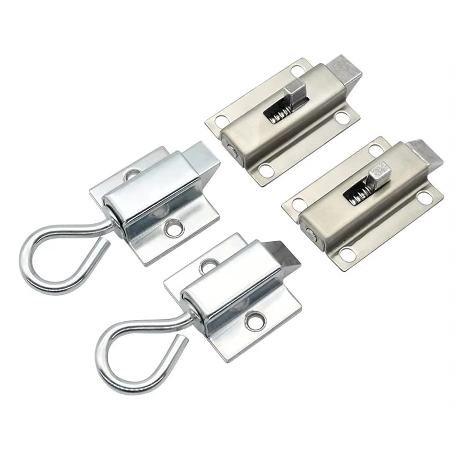 Door Bolt Latch Zinc Alloy Security Automatic Window Gate Spring Bounce Lock Hardware 1Pcs(Xk1013-1)