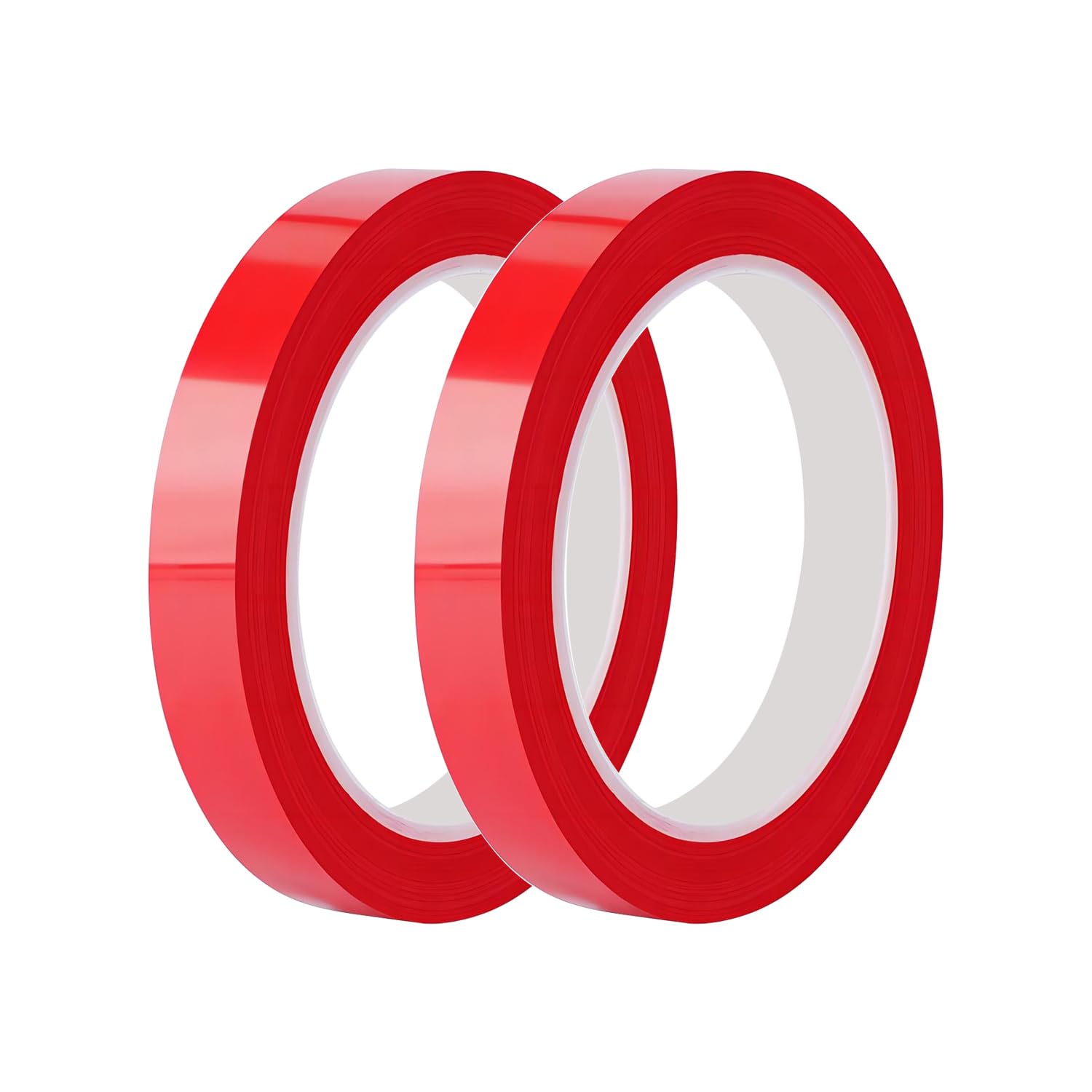 Qrity 2 Rollos Cinta de Película de Poliéster, 10mm x 66m Adhesiva Cinta, Cinta Adhesiva Aislante, Cinta para Marcadores, Cinta Rojo Autoadhesiva