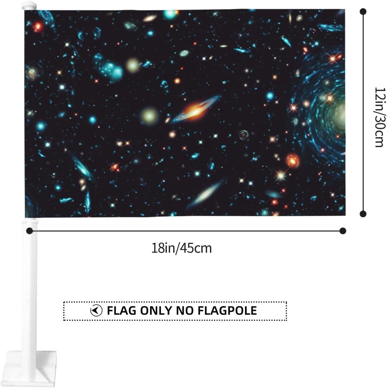 Deep Space Car Flags 12"X18" Double Sided Fade Resistant Car Window Clip Flag Double Stitched Mini Handheld Flag Banner For Most Vehicle Window image 2