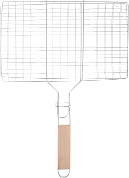 Bbq Fish Grill Basket Sturdy Clip Style Grill Mesh for Vegetables Meat Comfortable Handle for Outdoor Indoor Cooking Durable Bbq Accessory Fish Steak