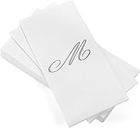 Vista 44 de AMERICAN HOMESTEAD - Toallas de mano desechables – Servilletas de invitados con monograma de lámina plateada – Toallas de papel de baño similares al