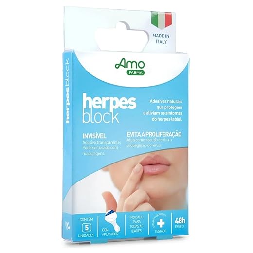 Adesivo Herpes Block Labial Proteção Natural Dermatológico Amo Farma