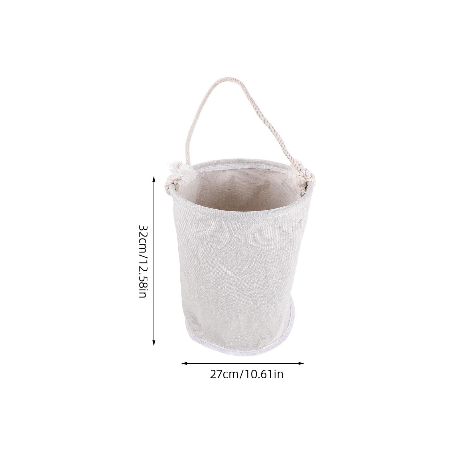 Bolsa de Herramientas de Lona Resistente, Cilíndrica, Color Claro