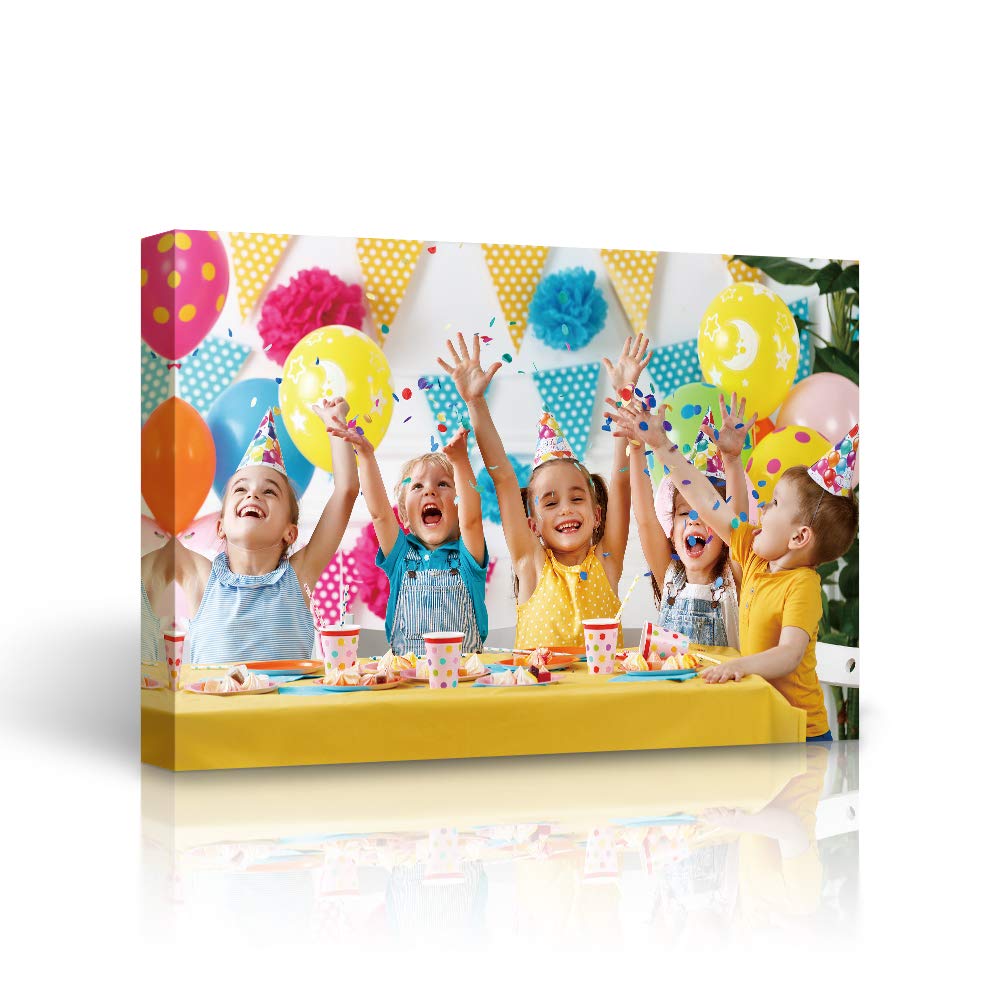 SIGNLEADERCanvas Prints with Your Child Photos, Personalized Wall Art, Happy Moment Canvas Pictures - 18x12 inches