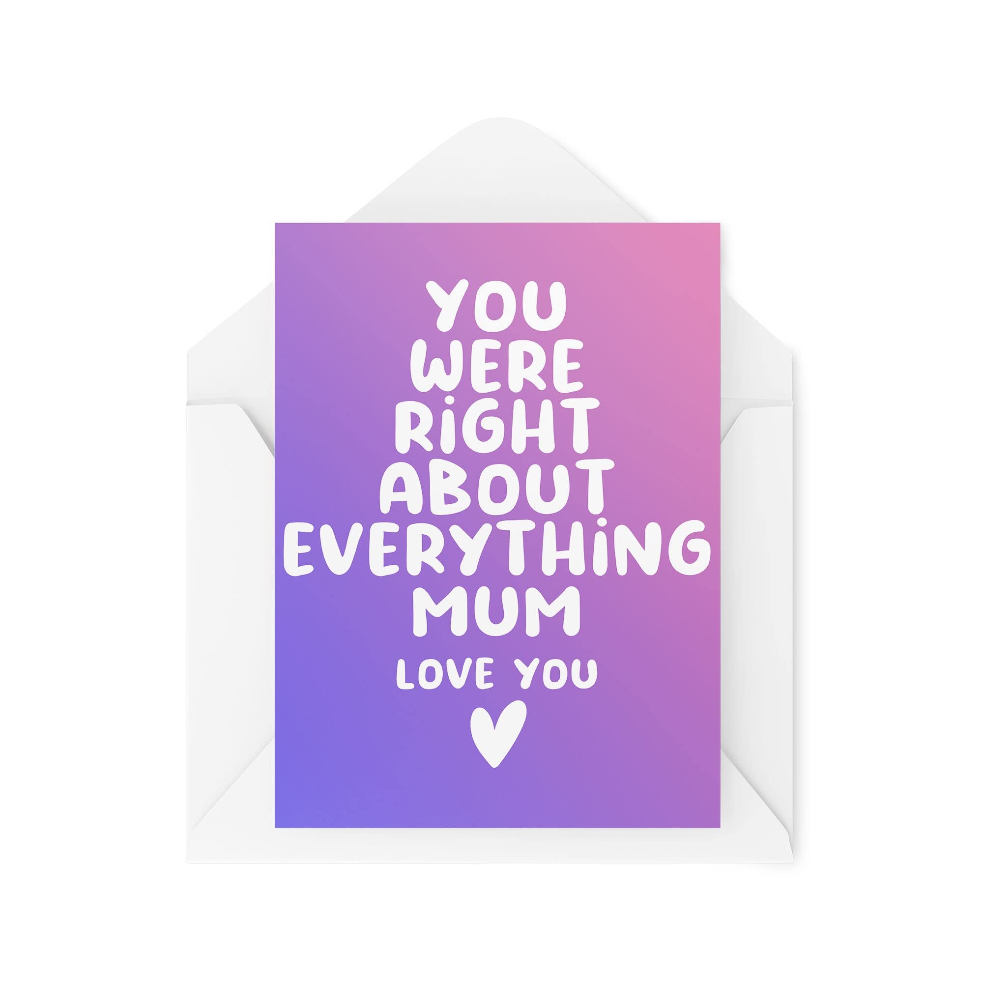Funny Mother's Day Cards | For Her Parent Love Mummy Banter Mama | You Were Right About Everything Mum | Son Daughter Birthday | CBH892