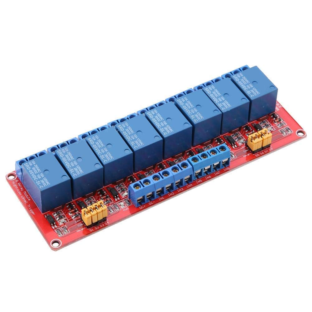 Module de relais Optocoupleur 5 V/12 V/24 V 8 canaux avec indicateur de puissance élevé/bas et déclencheur (5 V)