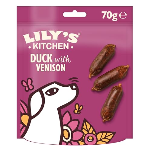 Lily's Kitchen Natural Dog Treats Multipack - Beef Mini Burgers, Duck and Venison Sausages, Chicken Bites & Chicken Jerky (8 x 70 g)