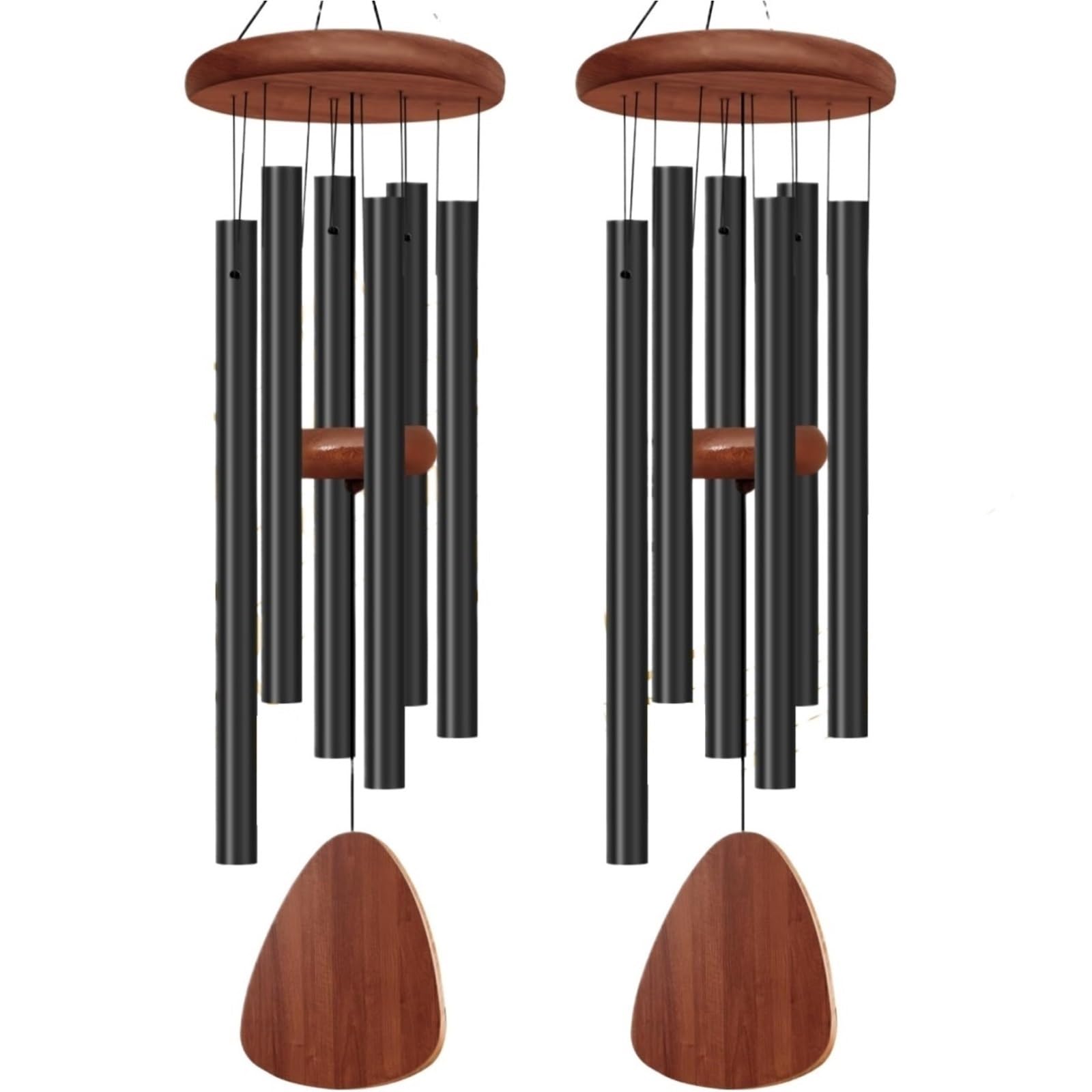Confezione da 2 campanelli eolici for esterni. Campanelli commemorativi con 6 tubi in alluminio Per Finestre