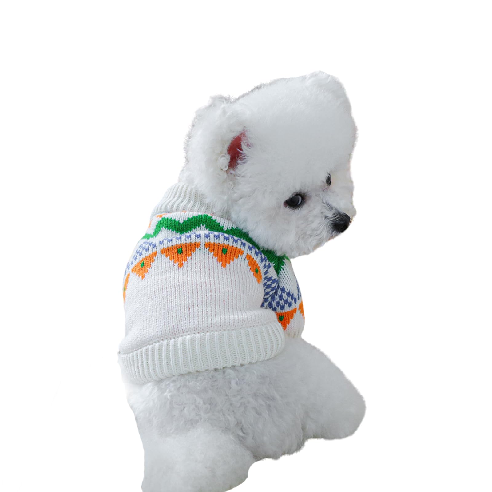 Pet Knit Sweater,Small Dog Christmas Knitwear Jumper Sweater Cold Weather Cat/Dog Pullover Coat,Cute Pet Dress Up Clothing for Puppy Small Medium Dog_S(Green Wave)