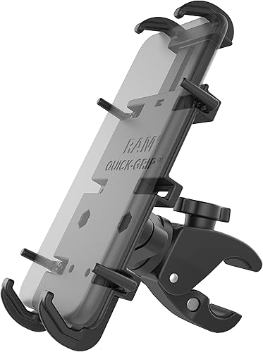 RAM MOUNTS Soporte de teléfono grande de agarre rápido con RAM-HOL-PD4-400-1U de bajo perfil