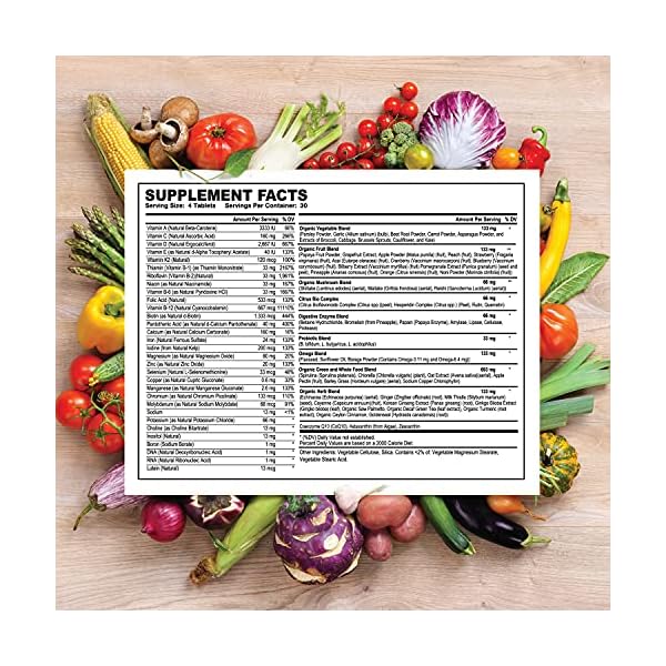 Whole-Food-Multivitamin-for-Men-Natural-Multi-Vitamins-Minerals-Organic-Extracts-Vegan-Vegetarian-Best-for-Daily-Energy-Brain-Heart-Eye-Health-120-Tablets Whole Food Multivitamin for Men - Natural Multi Vitamins, Minerals, Organic Extracts - Vegan Vegetarian - 120 Tablets