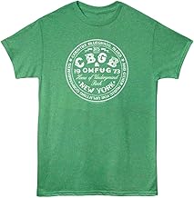 CBGB T Shirt for Men & Women NYC Music Club Kelly Green Heather Graphic Crew Neck, Short Sleeve Tee - Vintage Style Tshirts